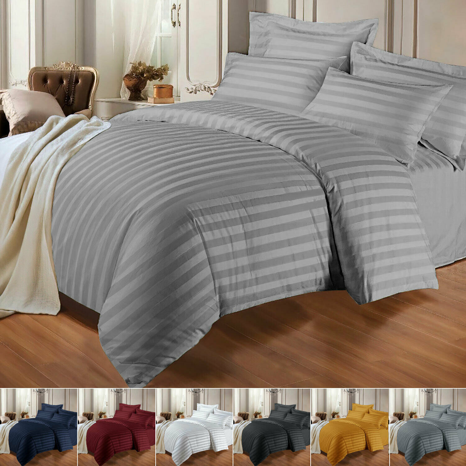 Duvet Cover with Pillow Case Quilt Cover Bedding Set Single Double King All Size 